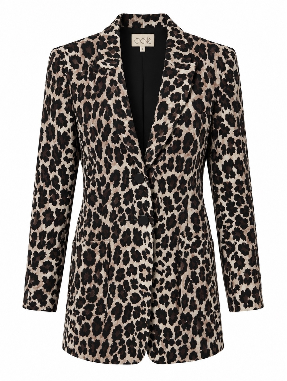 Vintage Cache Leopard Print Longline Blazer